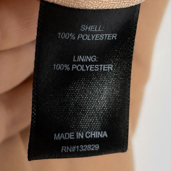 NBD Davis Gown Nude Beige Maxi Dress Ruched Side Slit Stripe Drape Sz S - Picture 10 of 12